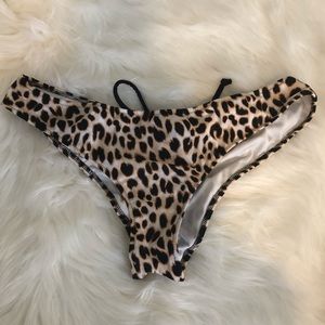 VS pink leopard ruched bikini bottoms